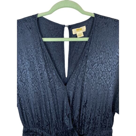 Anthropologie Maeve Jacqueline Jacquard Jumpsuit XS Navy Blue Elegant Night Out - Picture 8 of 16